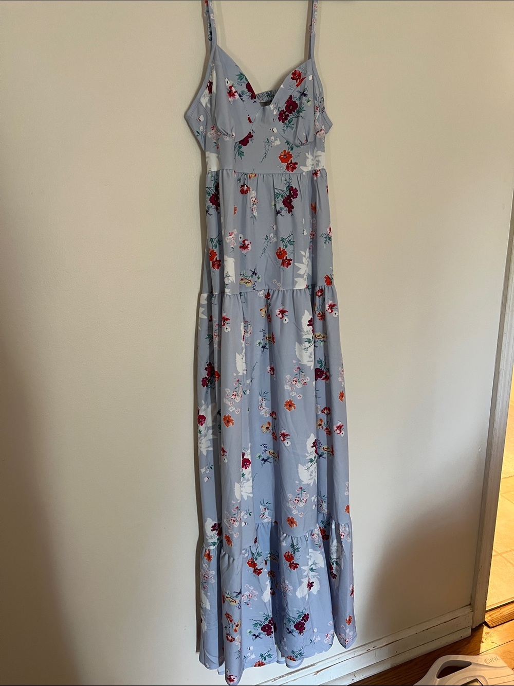 Light Blue Floral Maxi Dress